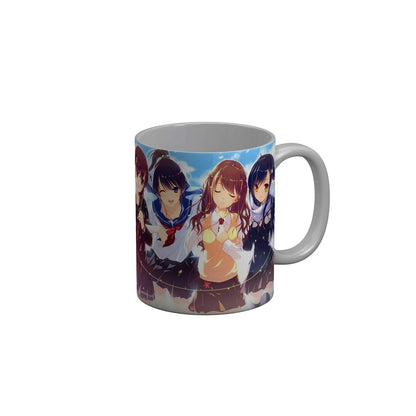 Funkydecors Anime Girl Gothic Cat Ceramic Mug 350 Ml Multicolor Mugs