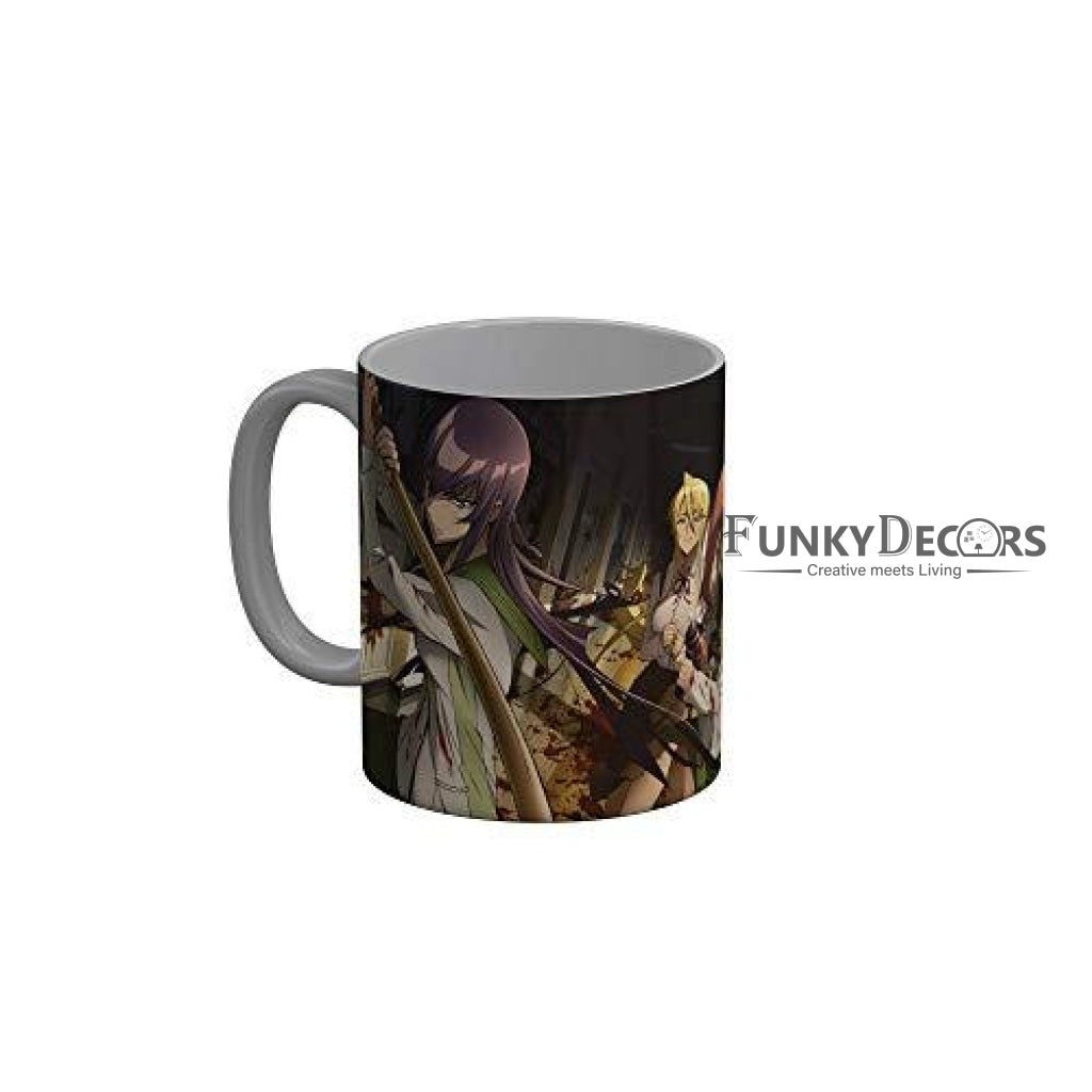 Funkydecors Anime Girl Gothic Cat Ceramic Mug 350 Ml Multicolor Mugs