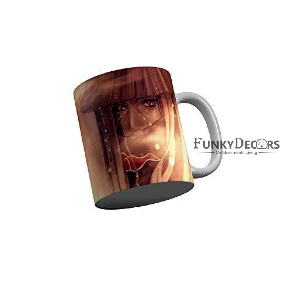Funkydecors Anime Girl Gothic Cat Ceramic Mug 350 Ml Multicolor Mugs