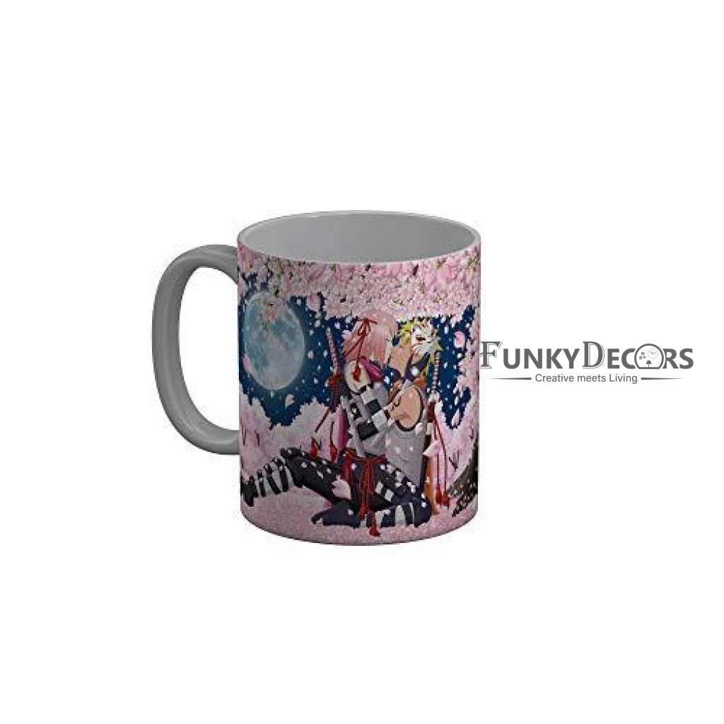 Funkydecors Anime Girl Gothic Cat Ceramic Mug 350 Ml Multicolor Mugs