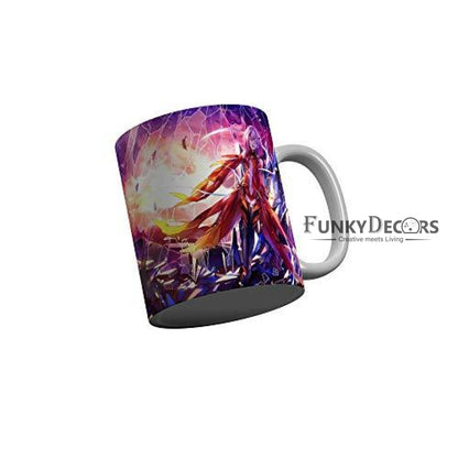 Funkydecors Anime Girl Gothic Cat Ceramic Mug 350 Ml Multicolor Mugs