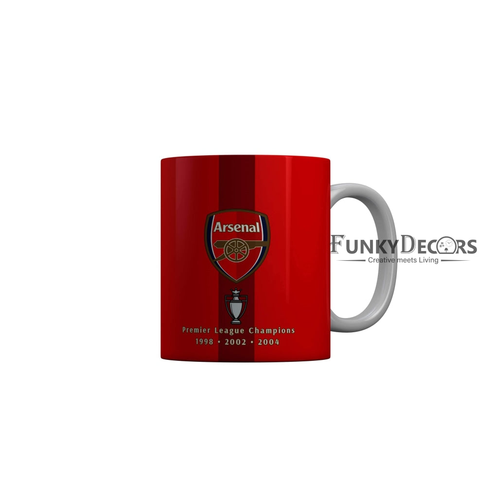 FunkyDecors Arsenal Premier League Red Ceramic Coffee Mug Football Logo Mug FunkyDecors