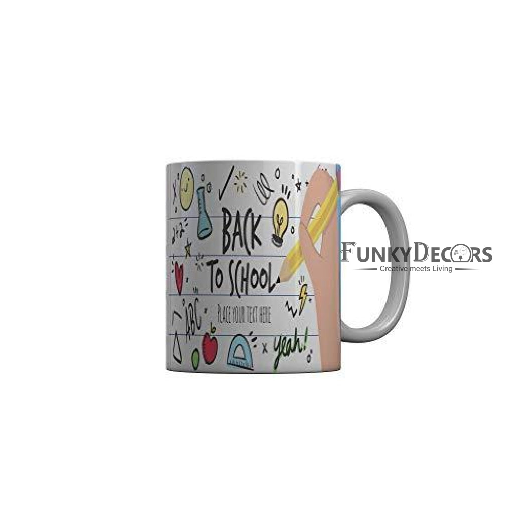 Funkydecors Back To School Childhood Memories Ceramic Mug 350 Ml Multicolor Mugs