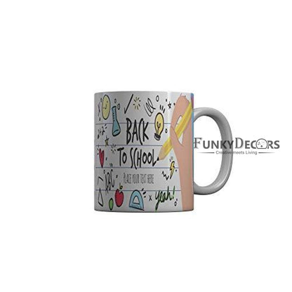 Funkydecors Back To School Childhood Memories Ceramic Mug 350 Ml Multicolor Mugs