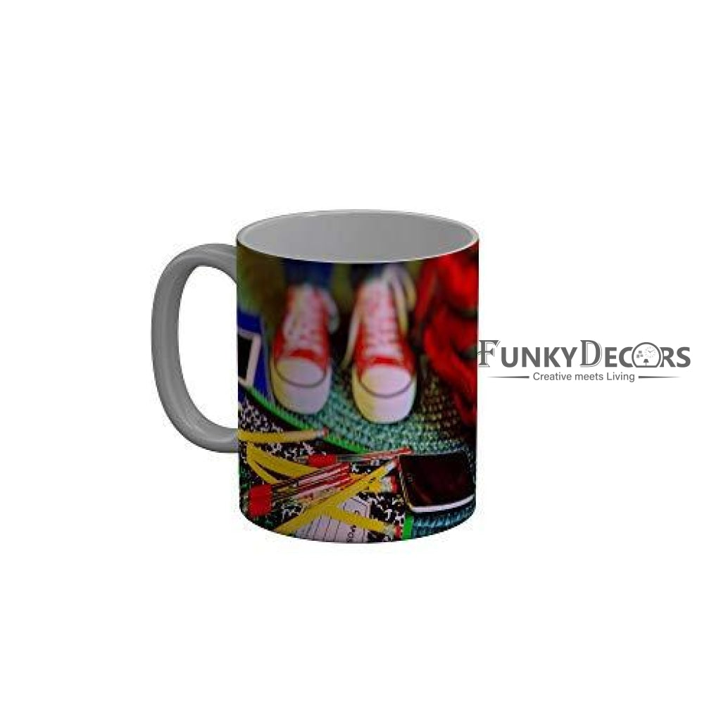 Funkydecors Back To School Childhood Memories Ceramic Mug 350 Ml Multicolor Mugs