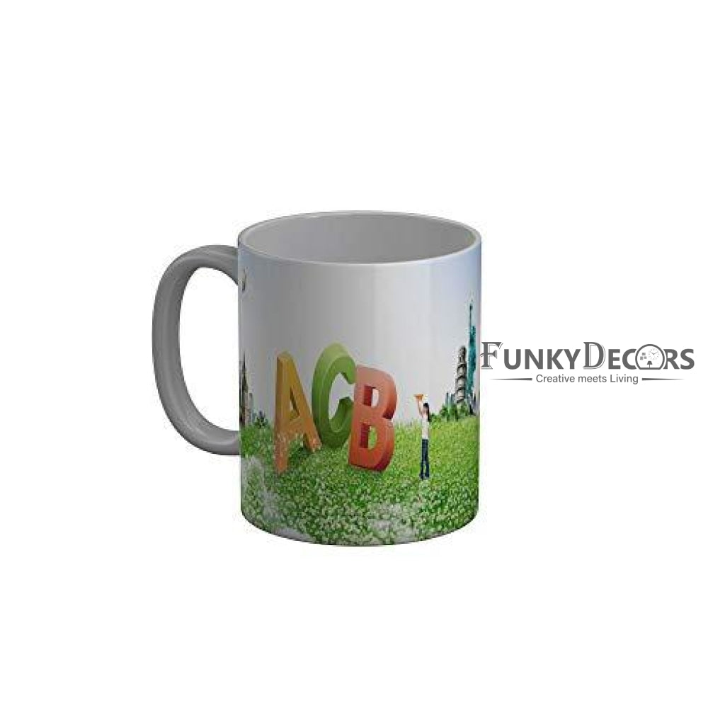 Funkydecors Back To School Childhood Memories Ceramic Mug 350 Ml Multicolor Mugs