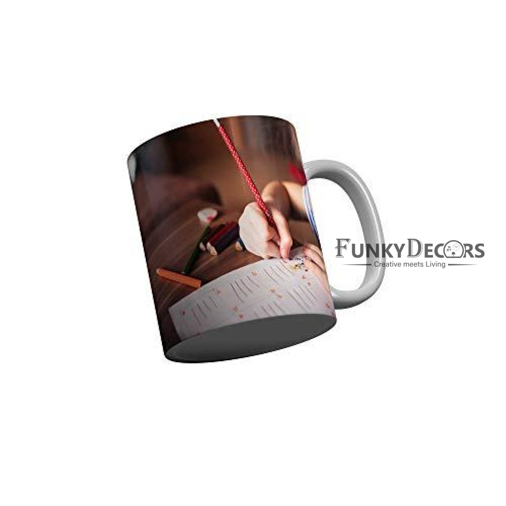 Funkydecors Back To School Childhood Memories Ceramic Mug 350 Ml Multicolor Mugs