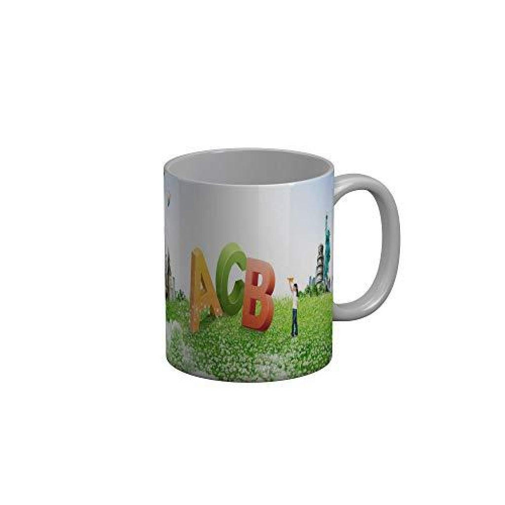 Funkydecors Back To School Childhood Memories Ceramic Mug 350 Ml Multicolor Mugs