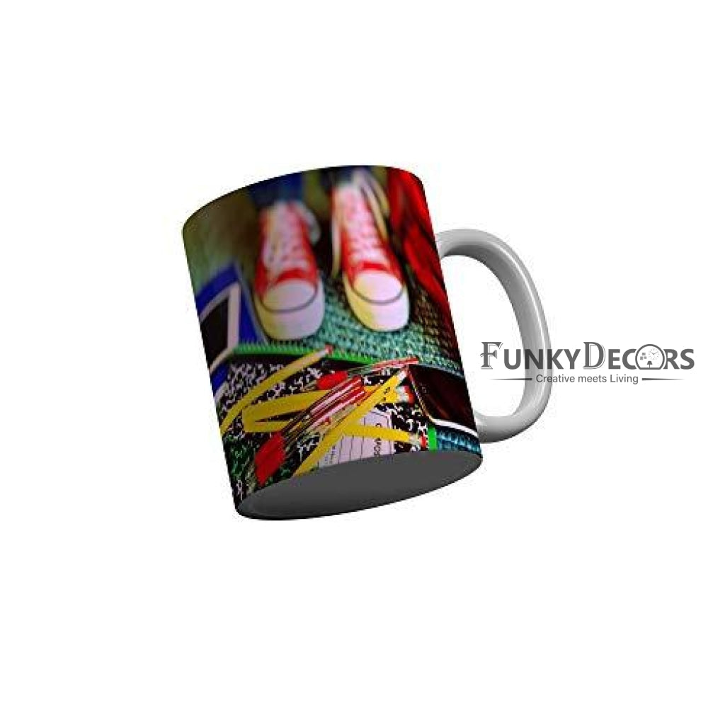 Funkydecors Back To School Childhood Memories Ceramic Mug 350 Ml Multicolor Mugs