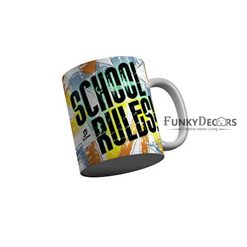 Funkydecors Back To School Childhood Memories Ceramic Mug 350 Ml Multicolor Mugs