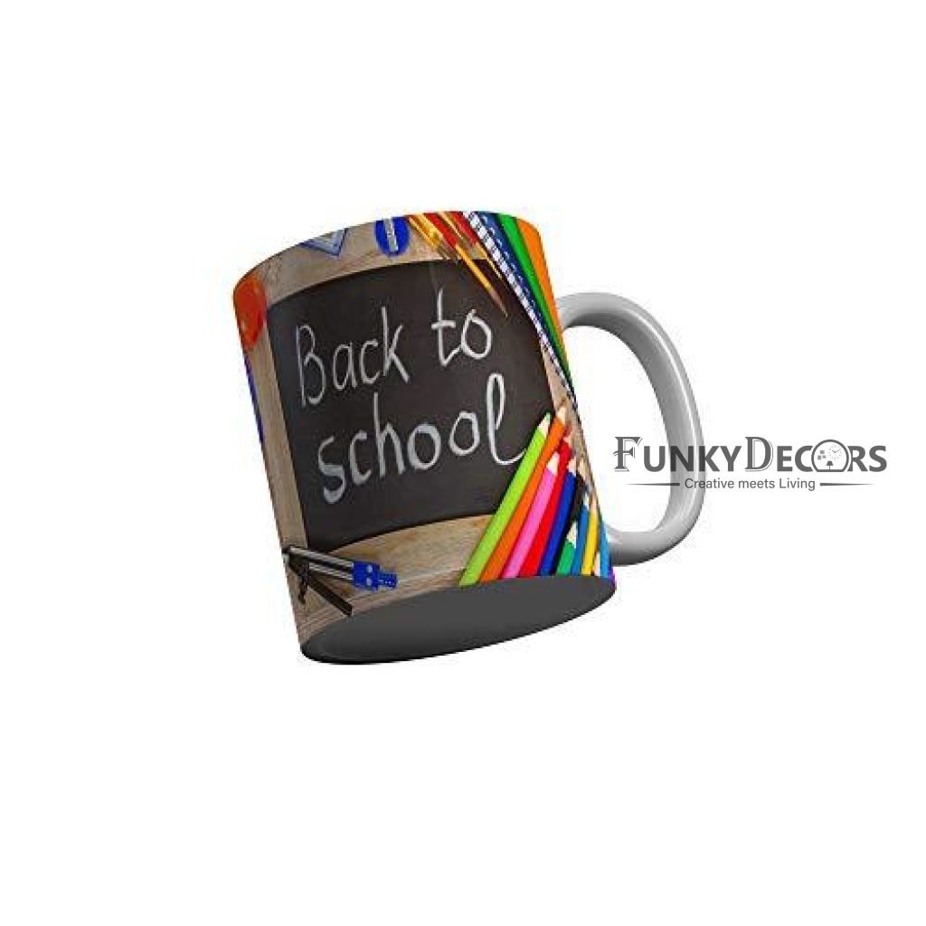 Funkydecors Back To School Childhood Memories Ceramic Mug 350 Ml Multicolor Mugs