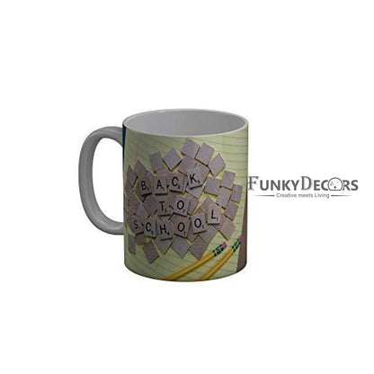 Funkydecors Back To School Childhood Memories Ceramic Mug 350 Ml Multicolor Mugs