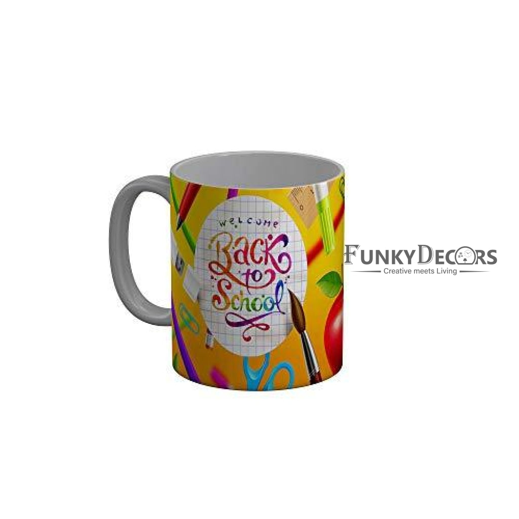 Funkydecors Back To School Childhood Memories Ceramic Mug 350 Ml Multicolor Mugs