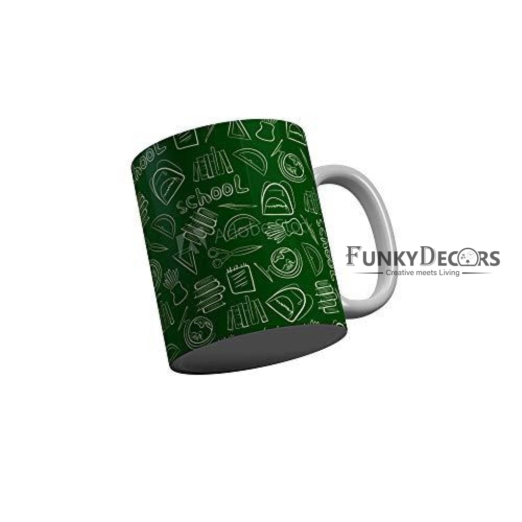 Funkydecors Back To School Childhood Memories Ceramic Mug 350 Ml Multicolor Mugs