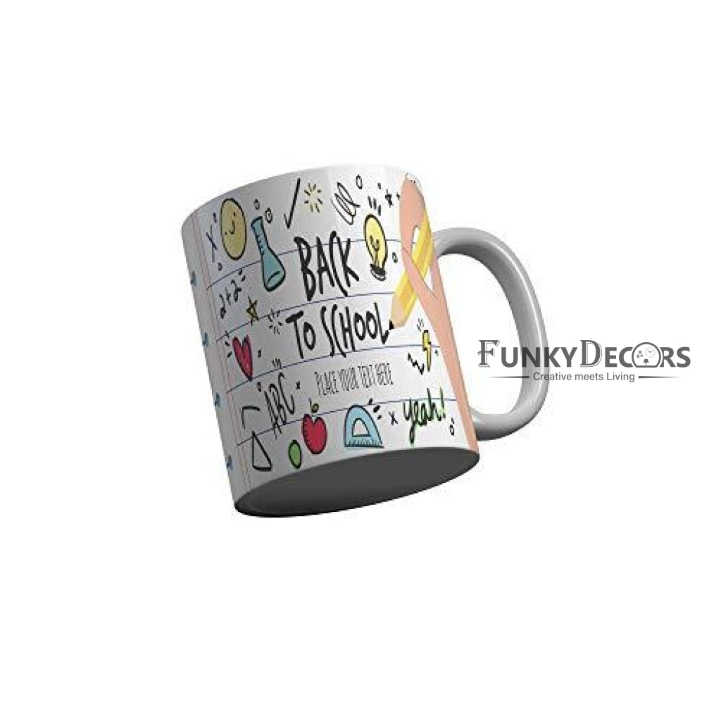 Funkydecors Back To School Childhood Memories Ceramic Mug 350 Ml Multicolor Mugs
