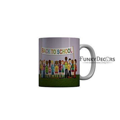 Funkydecors Back To School Childhood Memories Ceramic Mug 350 Ml Multicolor Mugs