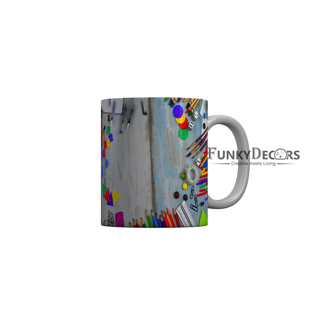 Funkydecors Back To School Childhood Memories Ceramic Mug 350 Ml Multicolor Mugs