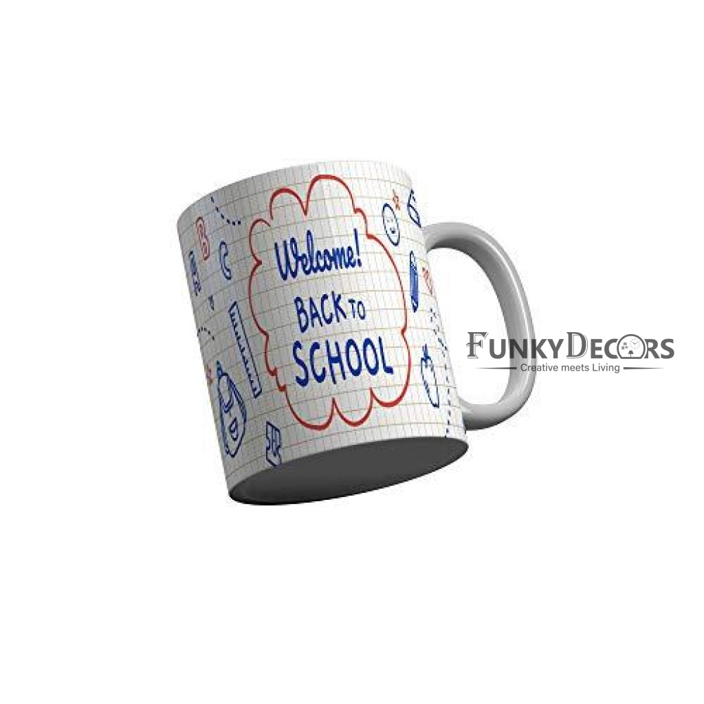 Funkydecors Back To School Childhood Memories Ceramic Mug 350 Ml Multicolor Mugs