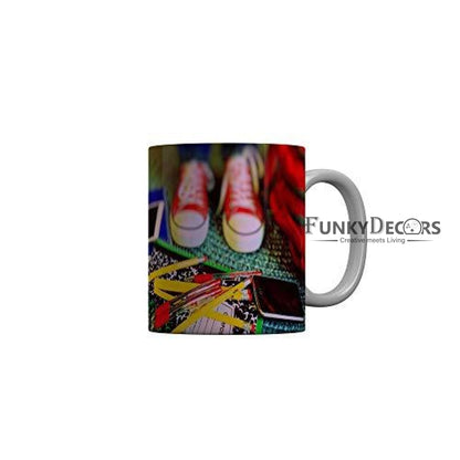 Funkydecors Back To School Childhood Memories Ceramic Mug 350 Ml Multicolor Mugs
