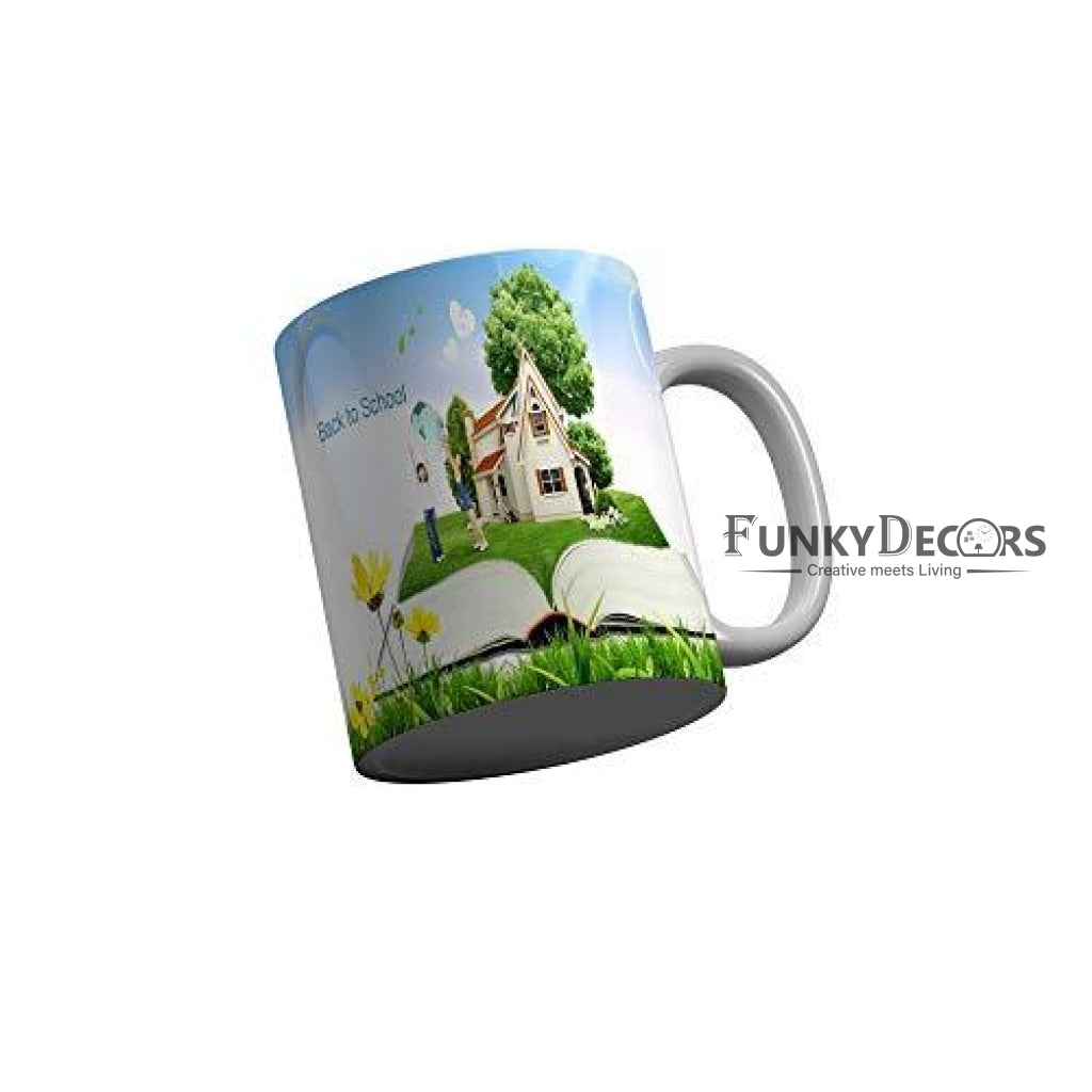 Funkydecors Back To School Childhood Memories Ceramic Mug 350 Ml Multicolor Mugs