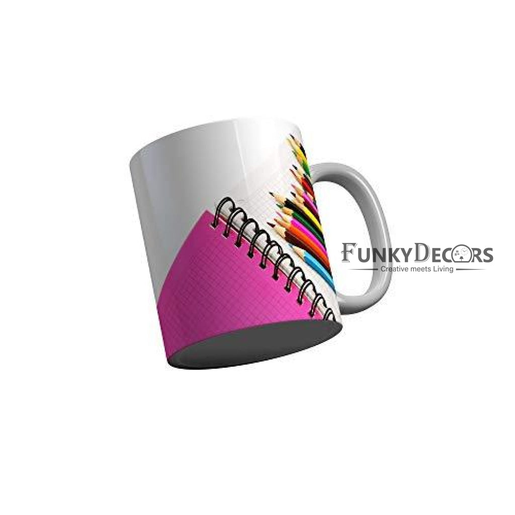 Funkydecors Back To School Childhood Memories Ceramic Mug 350 Ml Multicolor Mugs