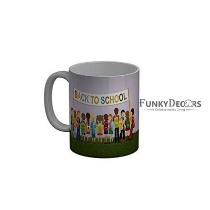 Funkydecors Back To School Childhood Memories Ceramic Mug 350 Ml Multicolor Mugs