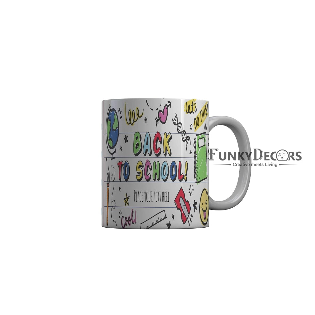 Funkydecors Back To School Childhood Memories Ceramic Mug 350 Ml Multicolor Mugs