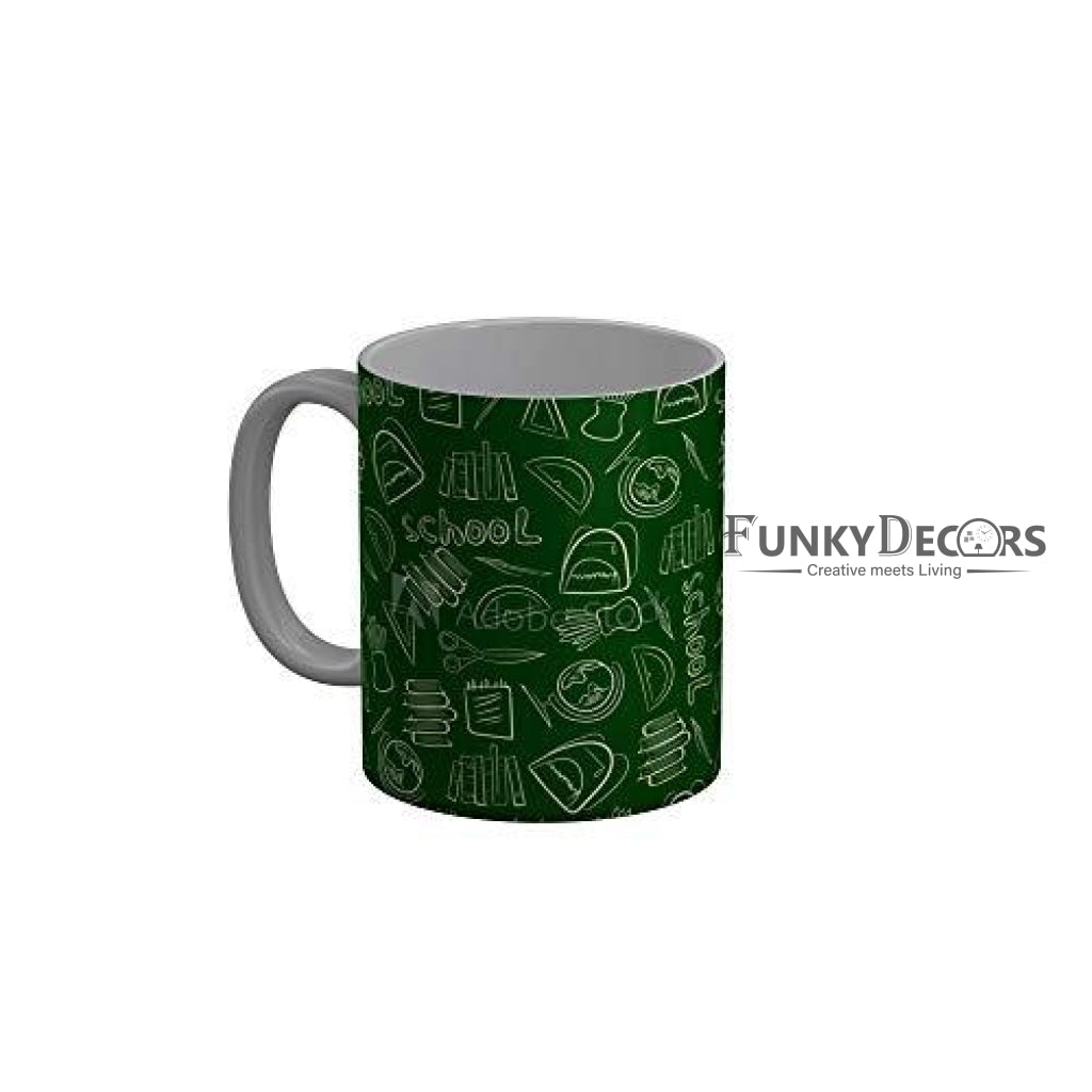 Funkydecors Back To School Childhood Memories Ceramic Mug 350 Ml Multicolor Mugs