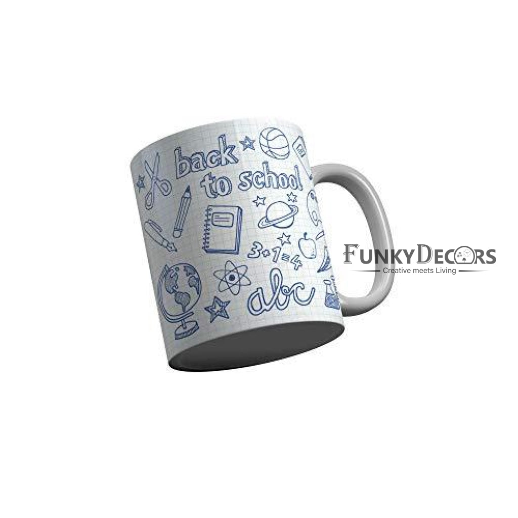 Funkydecors Back To School Childhood Memories Ceramic Mug 350 Ml Multicolor Mugs