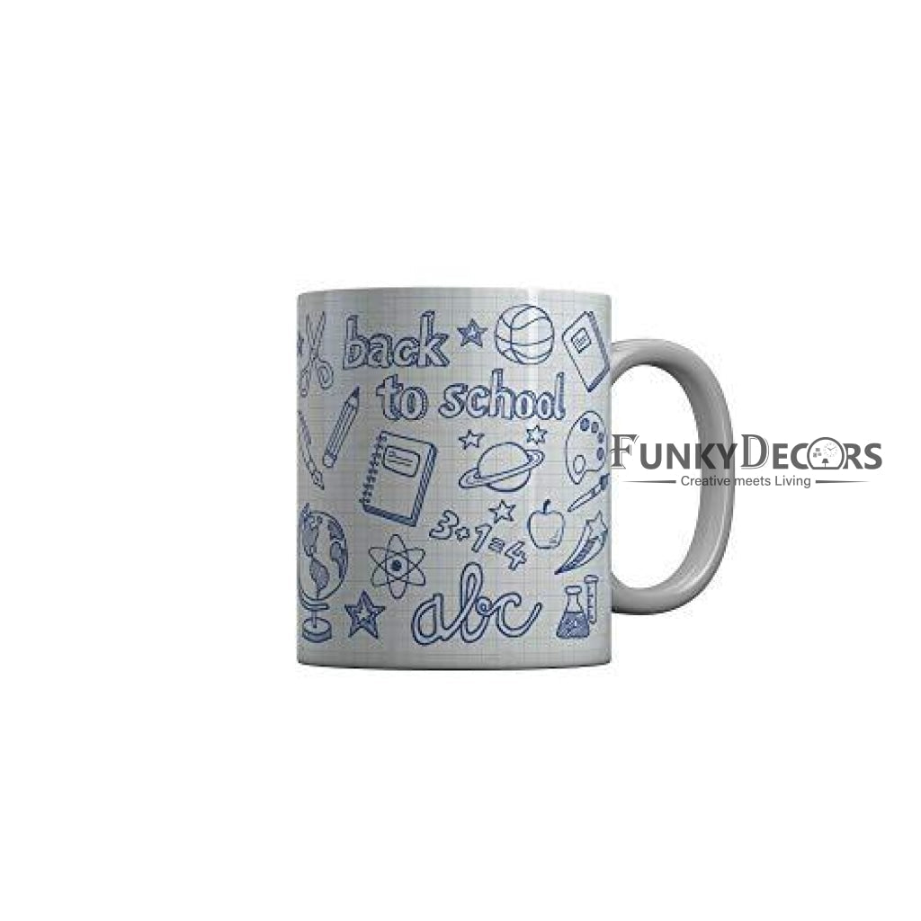 Funkydecors Back To School Childhood Memories Ceramic Mug 350 Ml Multicolor Mugs