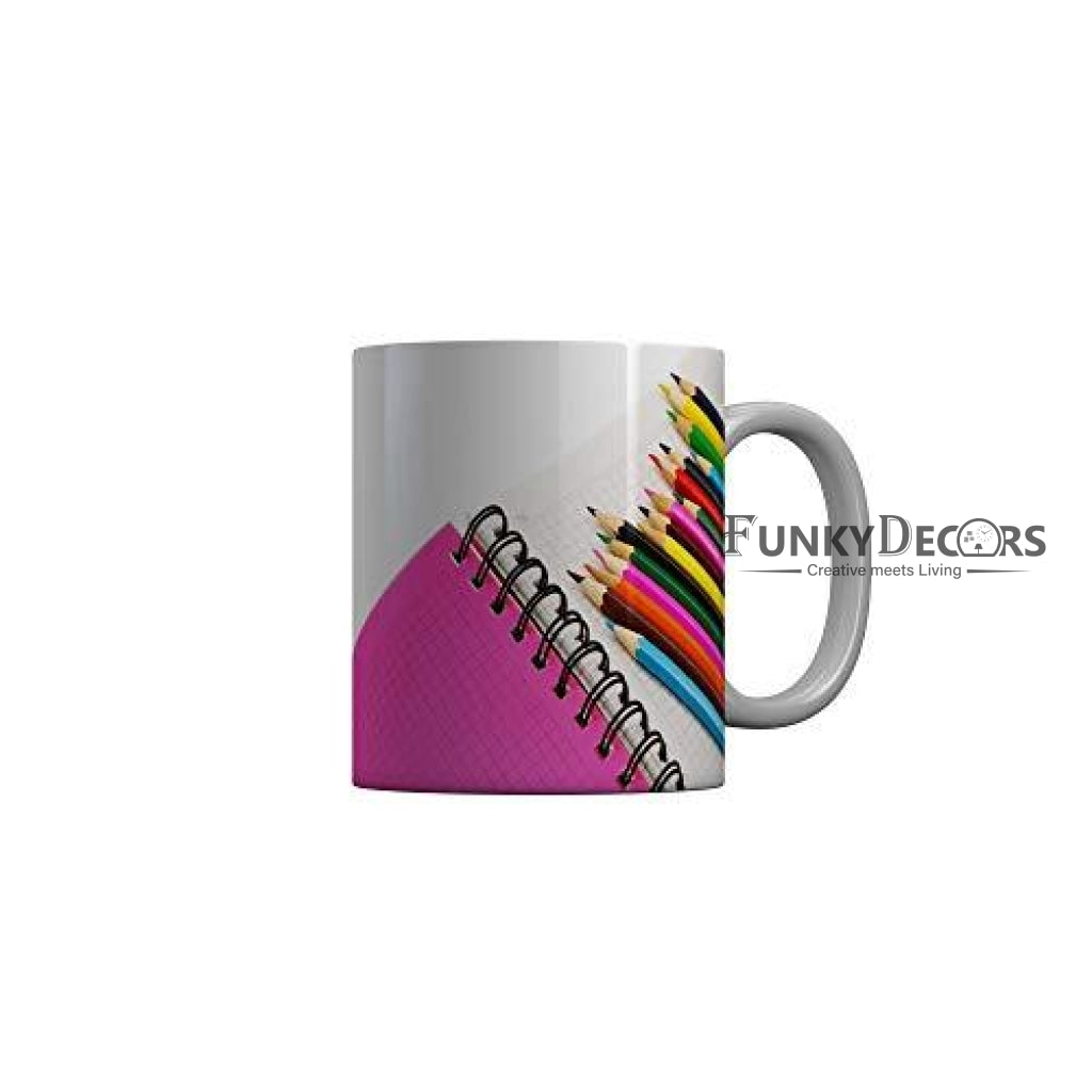 Funkydecors Back To School Childhood Memories Ceramic Mug 350 Ml Multicolor Mugs