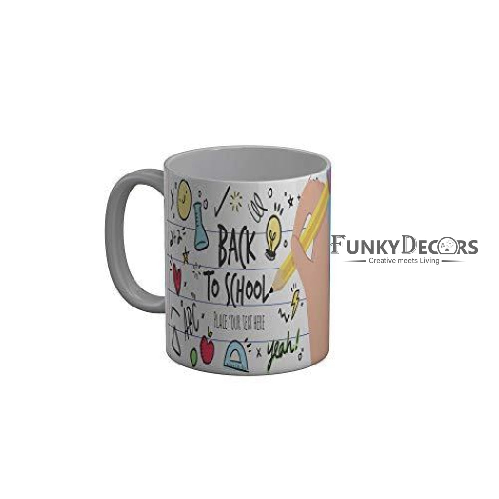 Funkydecors Back To School Childhood Memories Ceramic Mug 350 Ml Multicolor Mugs