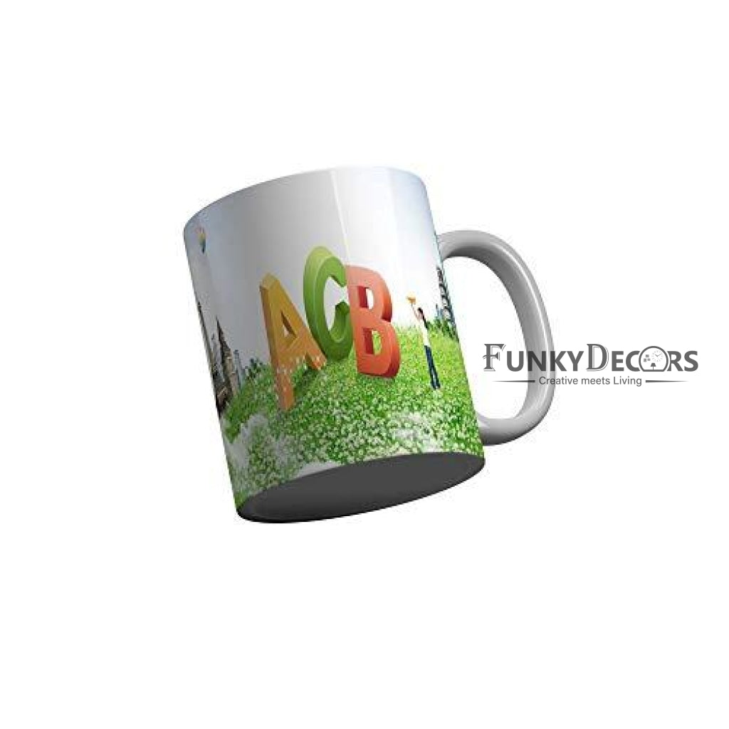 Funkydecors Back To School Childhood Memories Ceramic Mug 350 Ml Multicolor Mugs