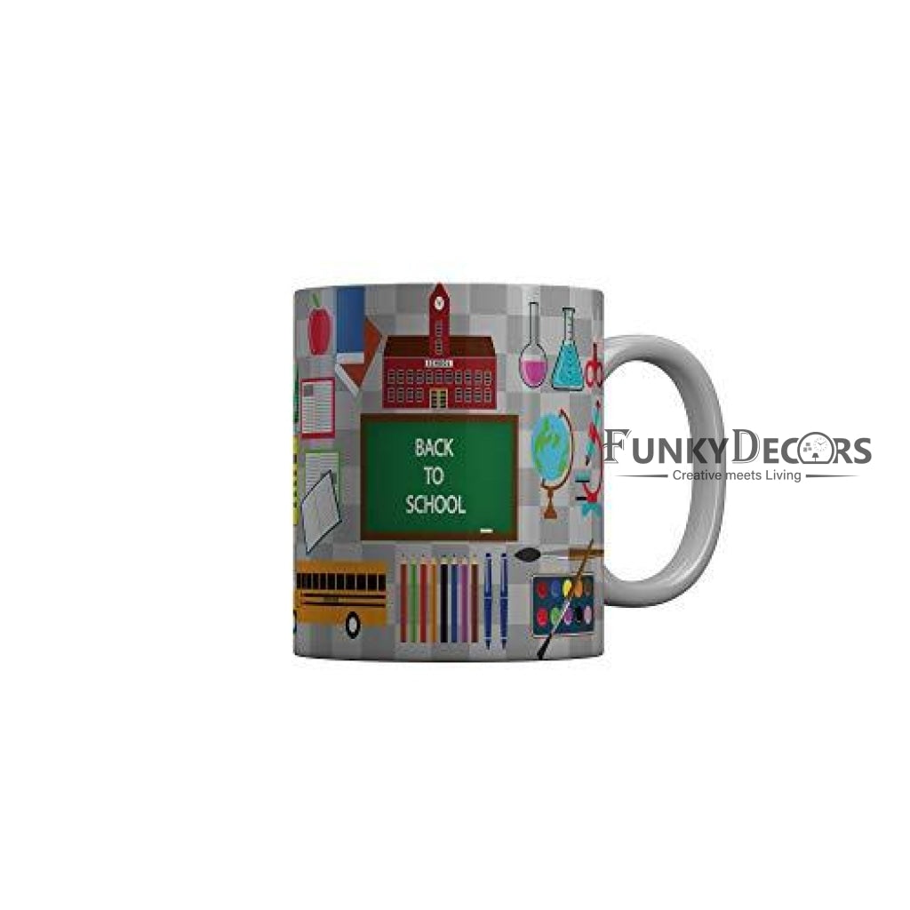 Funkydecors Back To School Childhood Memories Ceramic Mug 350 Ml Multicolor Mugs