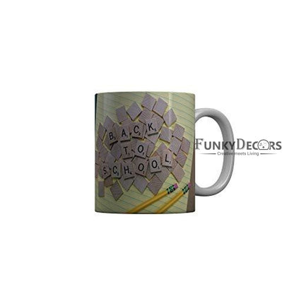 Funkydecors Back To School Childhood Memories Ceramic Mug 350 Ml Multicolor Mugs