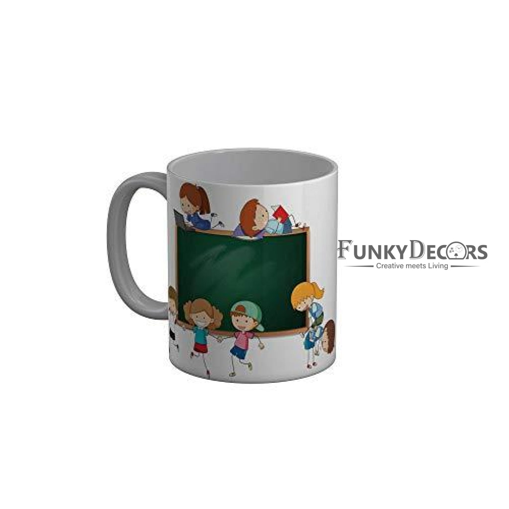 Funkydecors Back To School Childhood Memories Ceramic Mug 350 Ml Multicolor Mugs