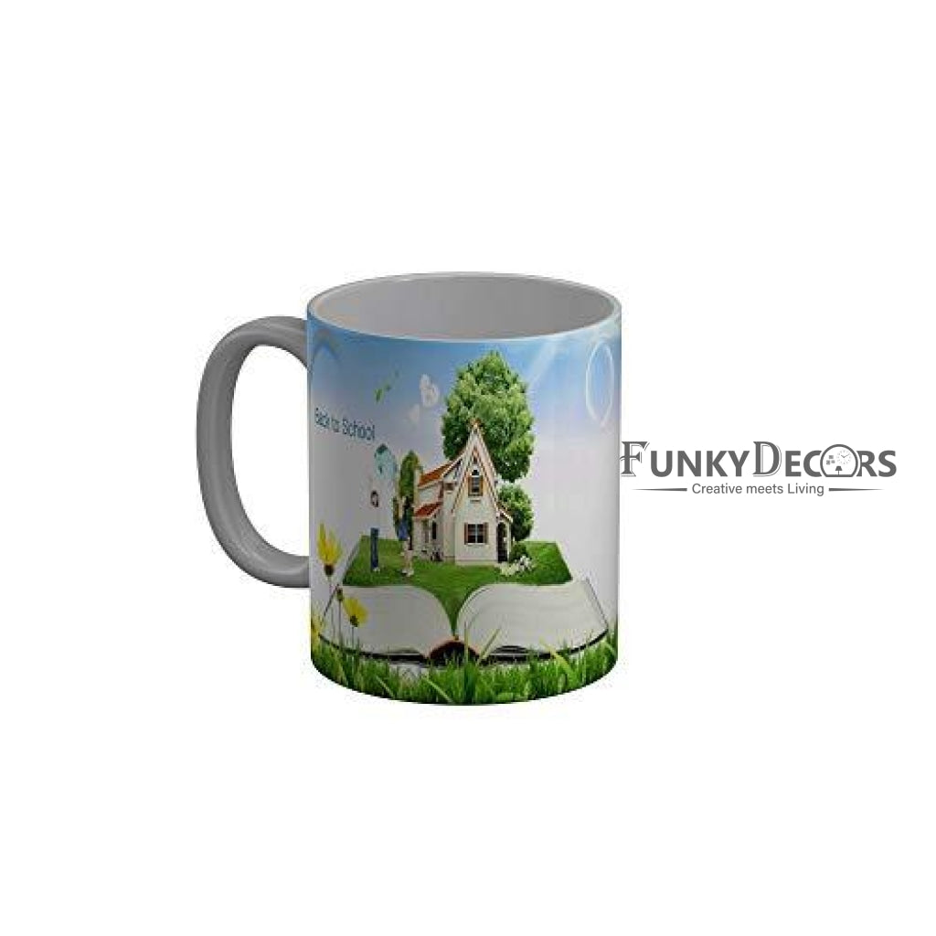 Funkydecors Back To School Childhood Memories Ceramic Mug 350 Ml Multicolor Mugs