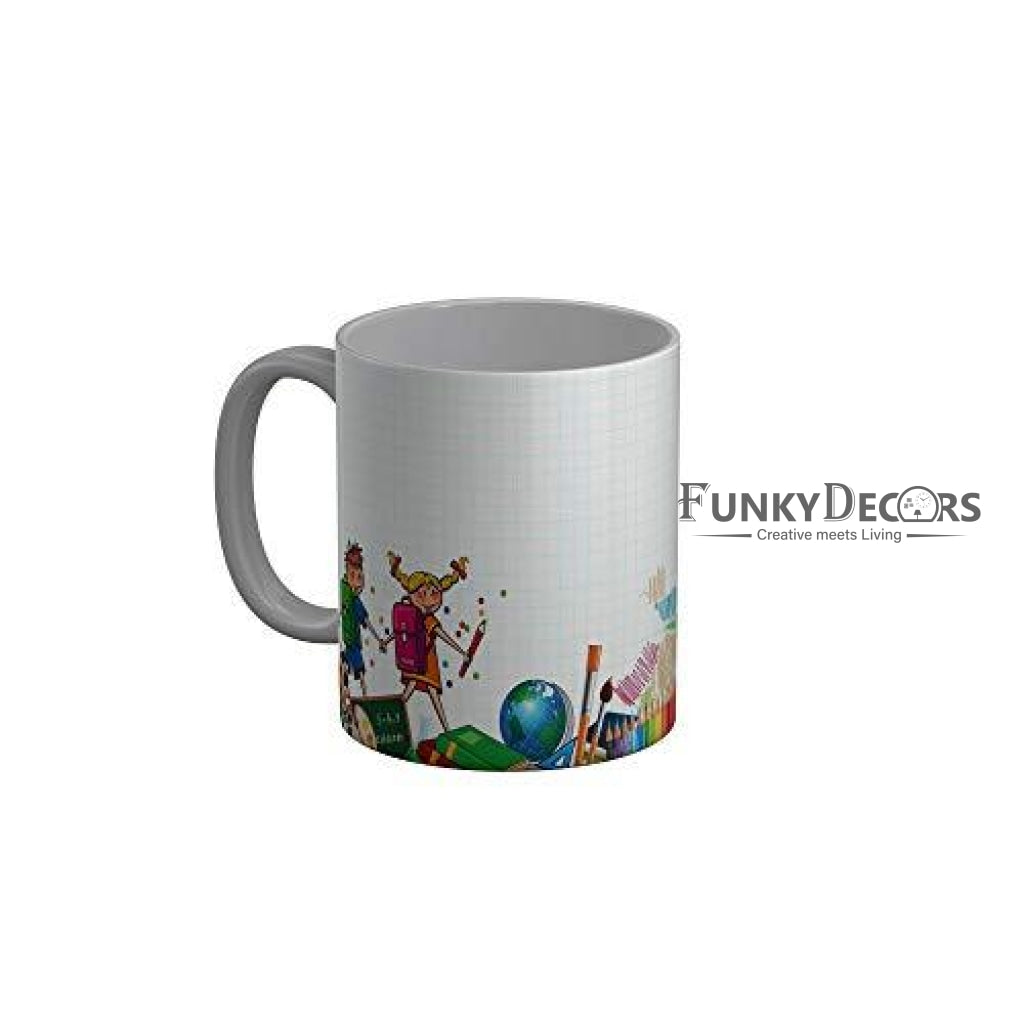 Funkydecors Back To School Childhood Memories Ceramic Mug 350 Ml Multicolor Mugs