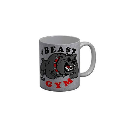 Funkydecors Beast Gym Grey Funny Quotes Ceramic Coffee Mug 350 Ml Mugs