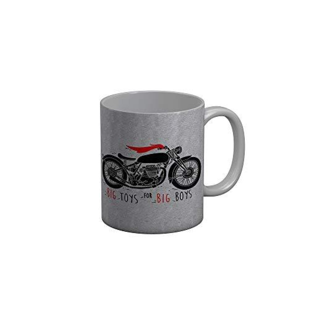 Funkydecors Big Toys For Boys Gray Funny Quotes Ceramic Coffee Mug 350 Ml Mugs