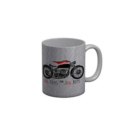 Funkydecors Big Toys For Boys Gray Funny Quotes Ceramic Coffee Mug 350 Ml Mugs