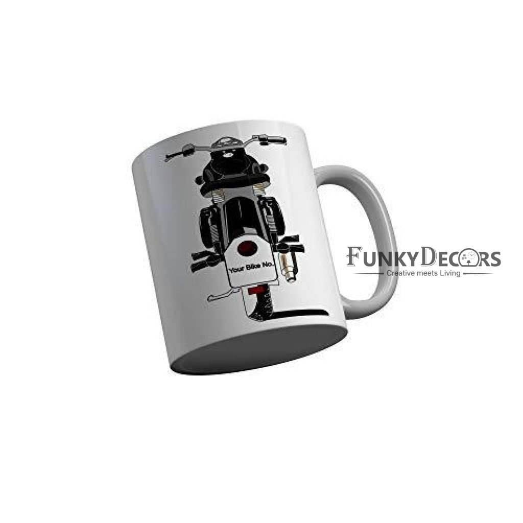 Funkydecors Bike Grey Ceramic Coffee Mug 350 Ml Mugs