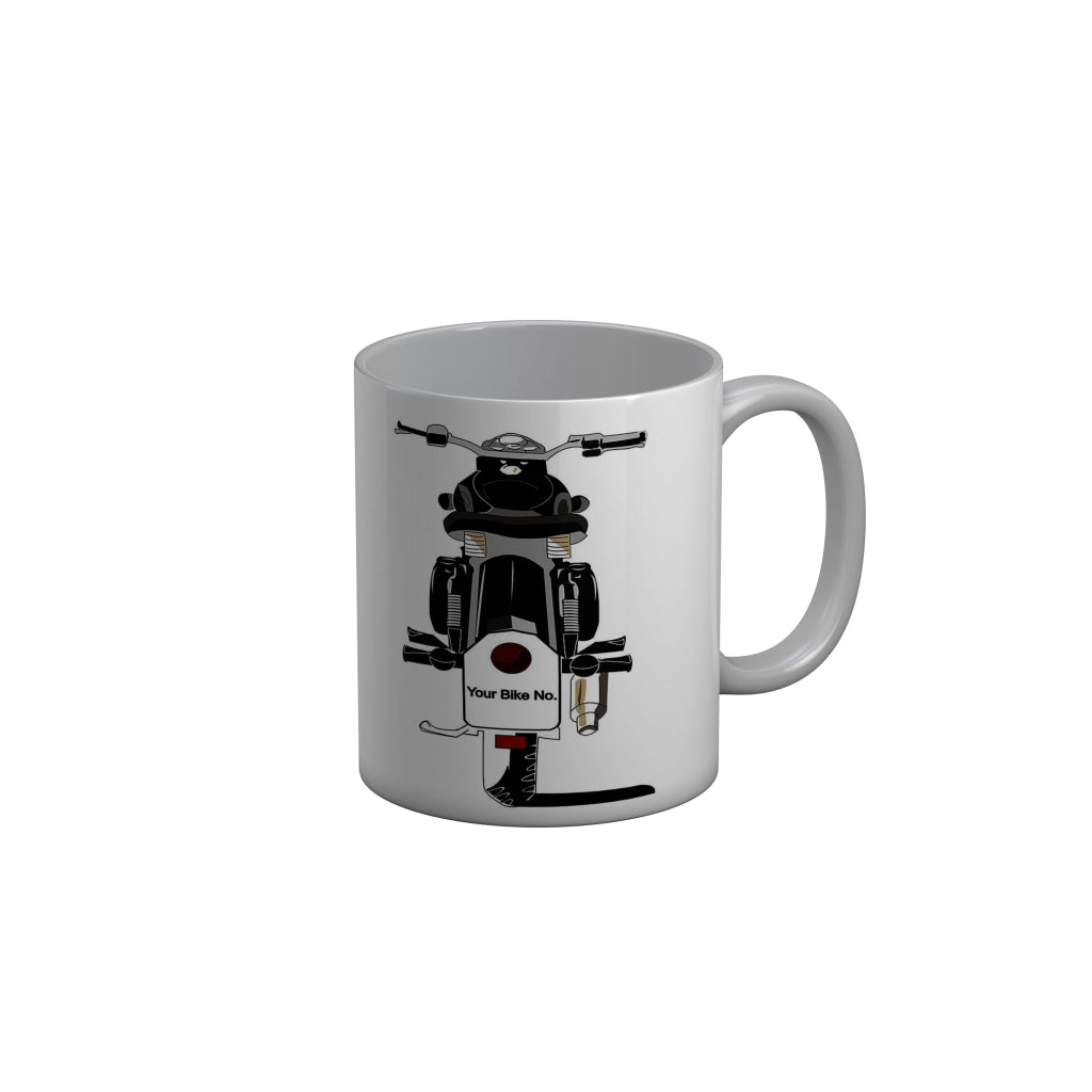 FunkyDecors Bike Grey Ceramic Coffee Mug, 350 ml