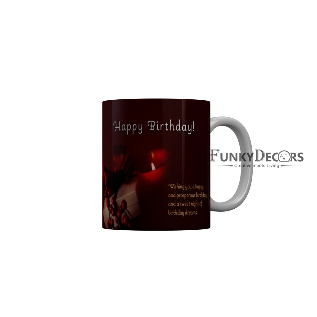 FunkyDecors Birthday Wishes Ceramic Coffee Mug