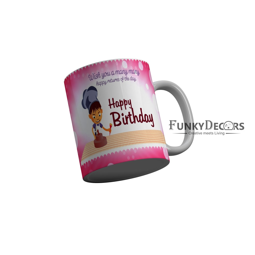 FunkyDecors Birthday Wishes Ceramic Coffee Mug