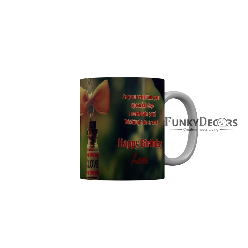 FunkyDecors Birthday Wishes Ceramic Coffee Mug