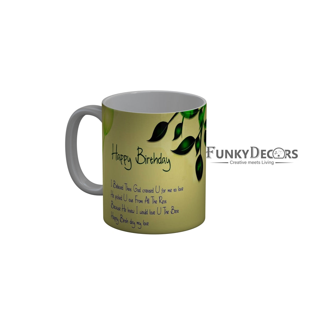 FunkyDecors Birthday Wishes Ceramic Coffee Mug