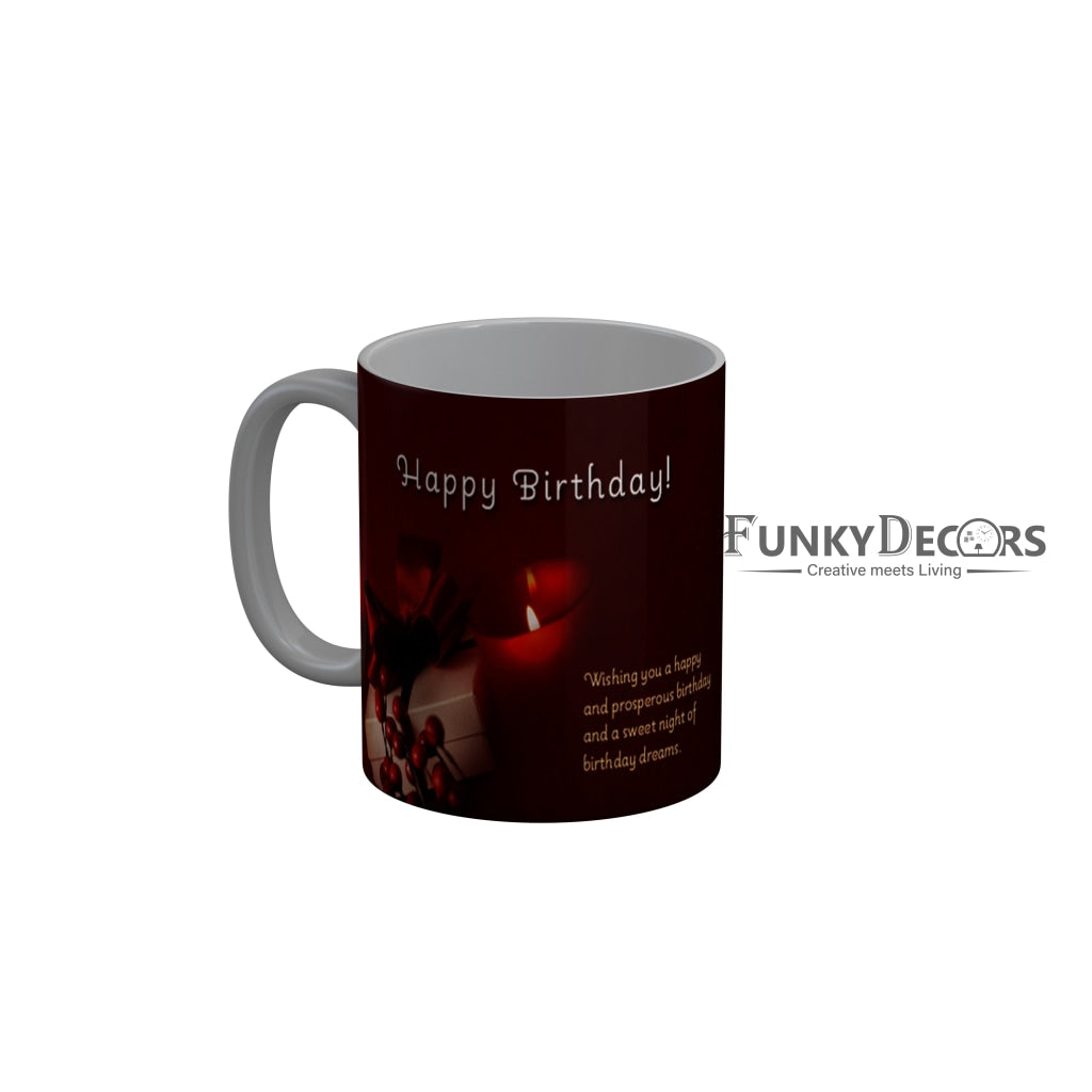 FunkyDecors Birthday Wishes Ceramic Coffee Mug