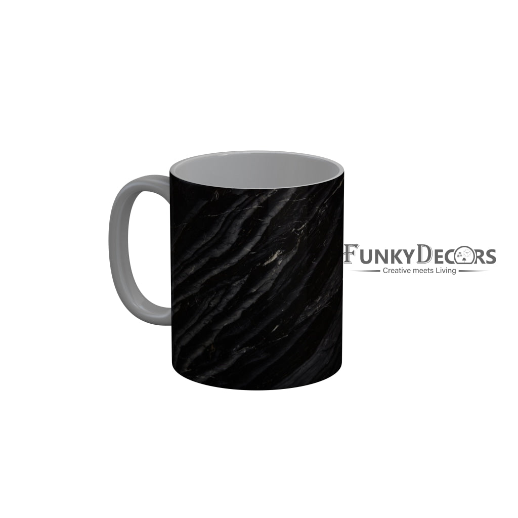 FunkyDecors Black Marble Pattern Ceramic Coffee Mug