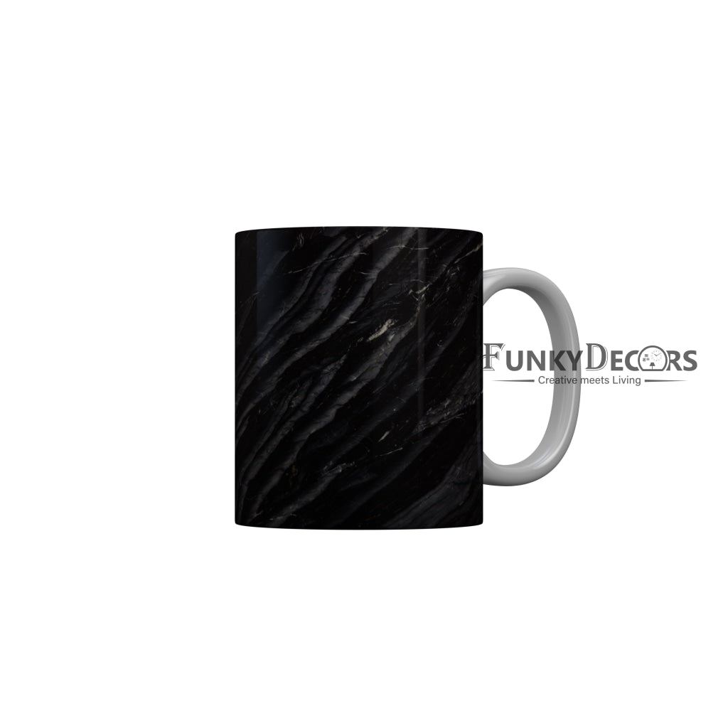 FunkyDecors Black Marble Pattern Ceramic Coffee Mug